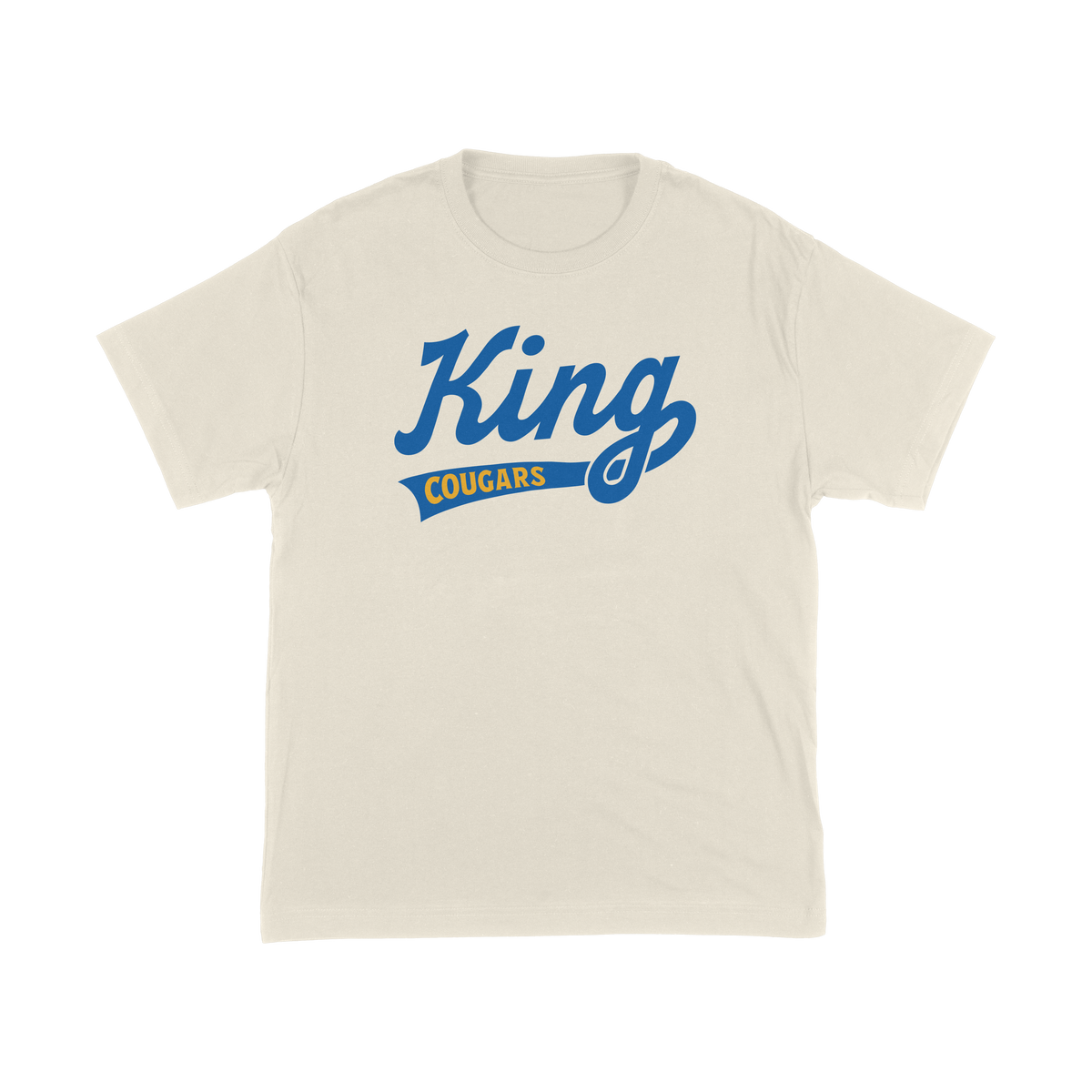 Modern Cougar Script tee front — approved mockup