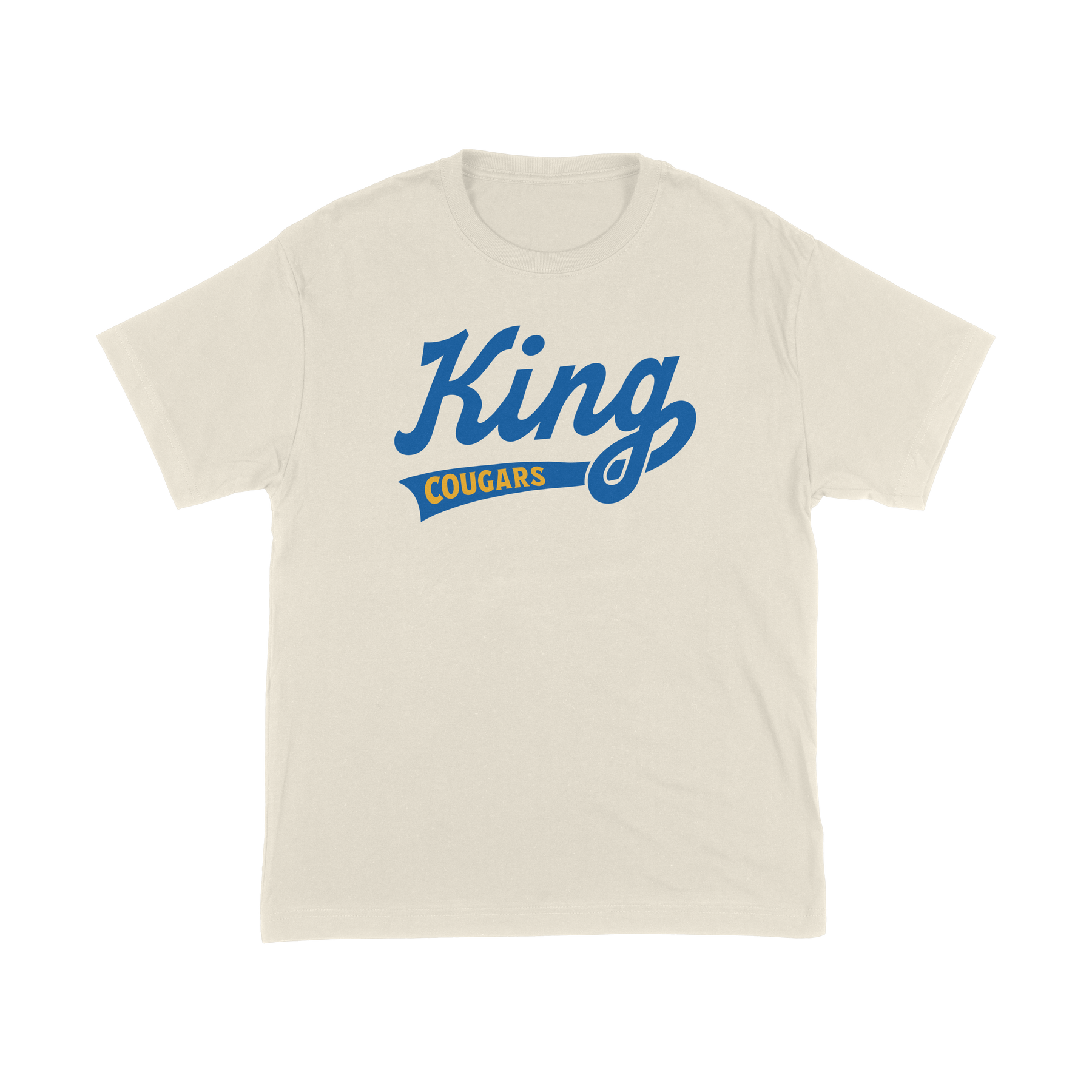 Modern Cougar Script tee front — approved mockup