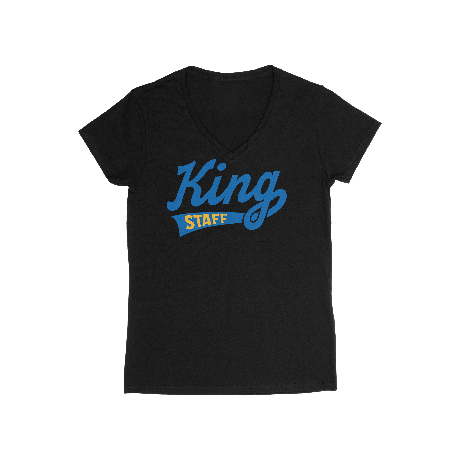 STAFF#01 BLACK WOMEN'S VNECK
