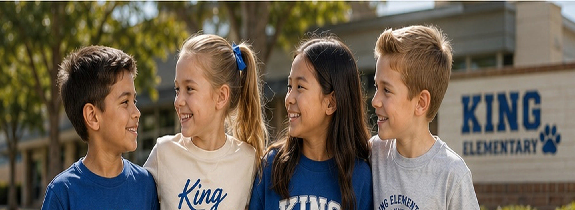 King Elementary students wearing school spiritwear